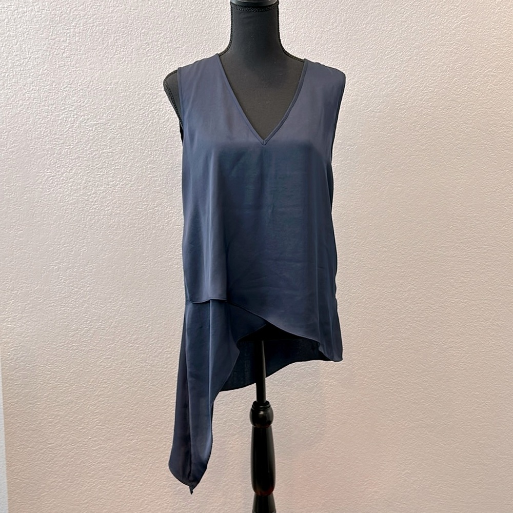 BCBG Maxazria a-symmetrical navy tunic